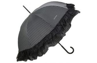 Chantal Thomass womens designer umbrella Sidonie with ruffles and lace trim