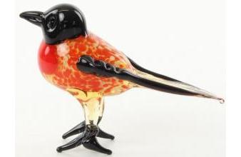 Glass figurine chickadee bird - colorful figurine of glass - figurine decoration decoration gift gift idea