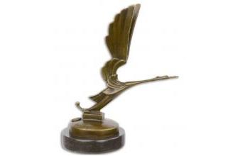 Art Deco Bronze Figure Stork with Marble Base Bronze / Black 16.7 x 9 x H. 20.2 cm - Bronze Sculpture